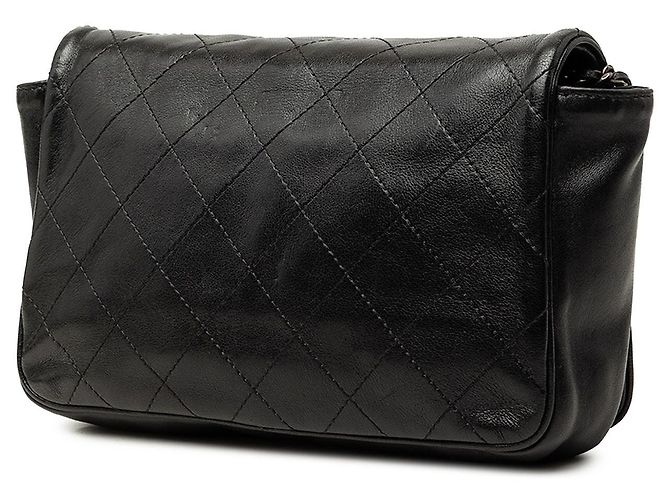 Wallet On Chain Borsa crossbody Chanel CC in agnello trapuntato nero - vista 2