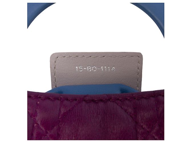 Lady Dior Satchel aus dreifarbigen Cannage-Lammleder in Lila Medium - Ansicht 6
