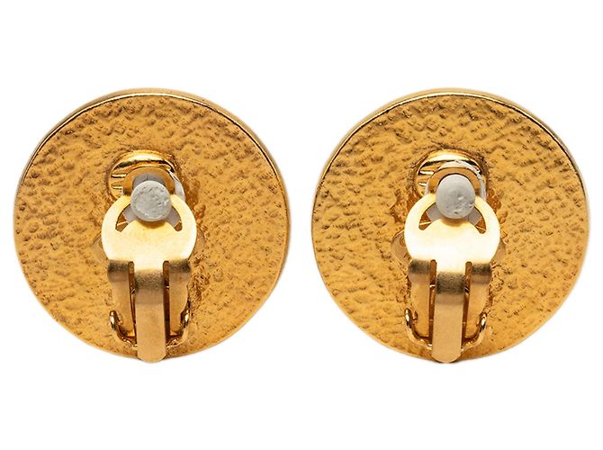 Orecchini a clip Chanel CC placcati in oro e perle sintetiche D'oro - vista 2