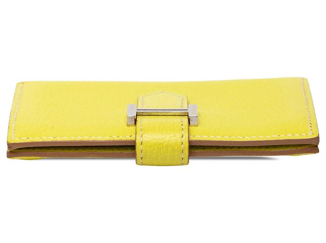 Tarjetero Hermès Bearn en cuero Epsom Amarillo - vista 3