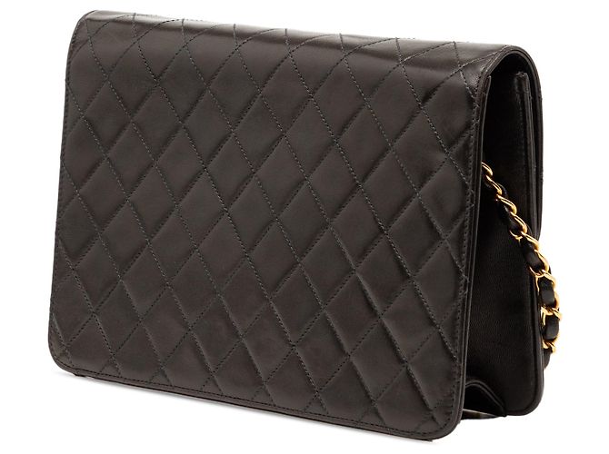 Borsa a tracolla Chanel CC Quilted Lambskin Single Flap nera Nero - vista 2