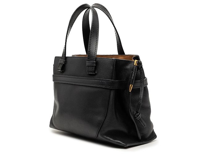 Black LOEWE Small Leather Gate Top Handle Bag Satchel - view 2