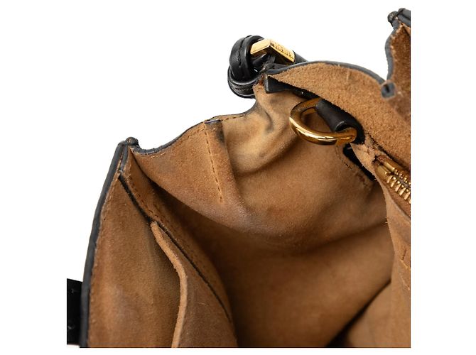 Black LOEWE Small Leather Gate Top Handle Bag Satchel - view 7