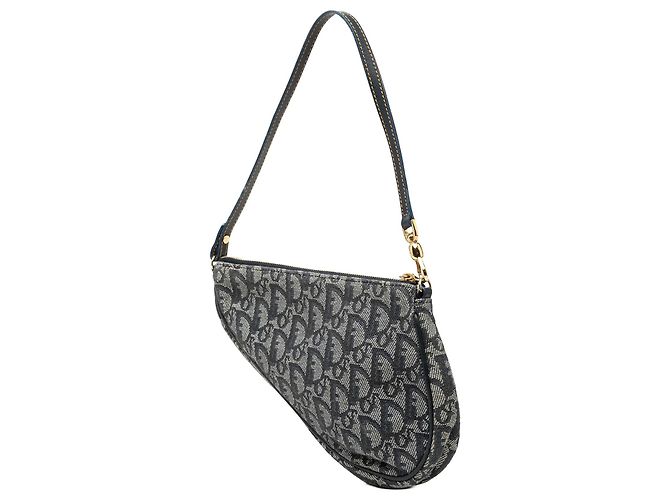 Borsa a tracolla Blue Dior Mini Diorissimo Canvas Saddle Pochette Dior - vista 2