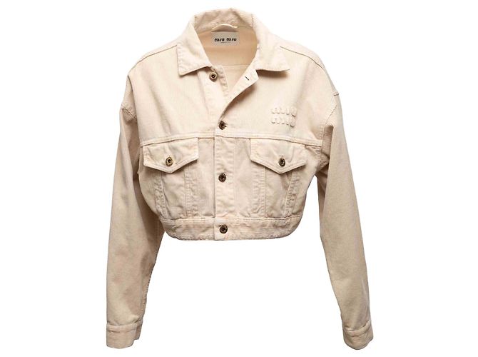 Kurze Cord-Jacke Tan Miu Miu Größe IT 38 Beige - Ansicht 2
