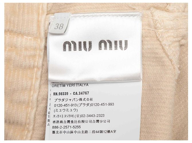 Kurze Cord-Jacke Tan Miu Miu Größe IT 38 Beige - Ansicht 6