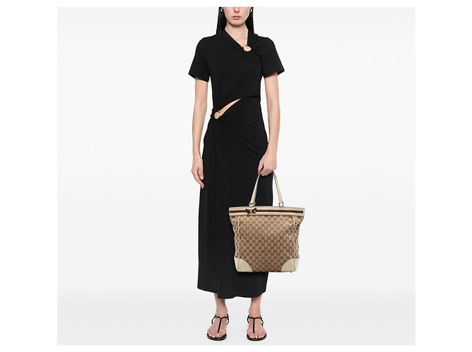 Tote Gucci GG Canvas Web Mayfair Bianco - vista 6