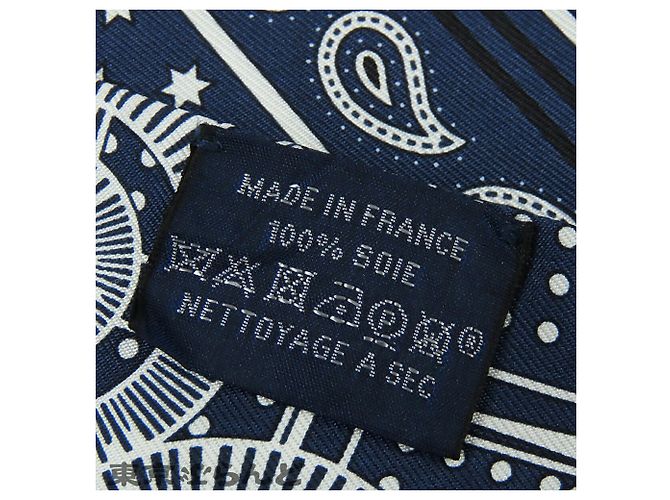 Sciarpa Twilly in seta Hermès Eperon d Or blu Bandana - vista 4
