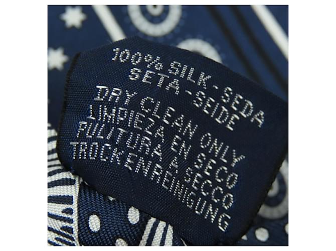Sciarpa Twilly in seta Hermès Eperon d Or blu Bandana - vista 5