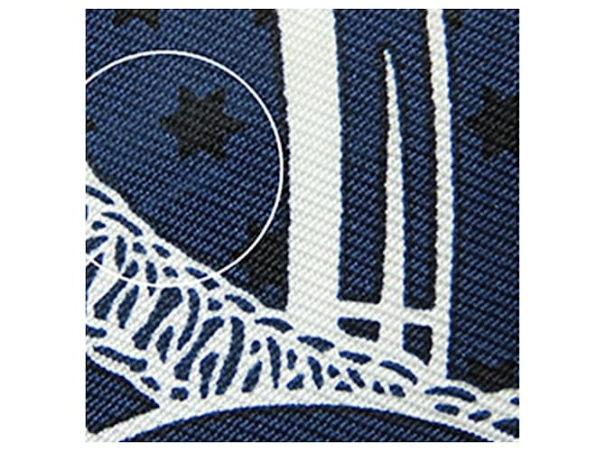 Sciarpa Twilly in seta Hermès Eperon d Or blu Bandana - vista 6