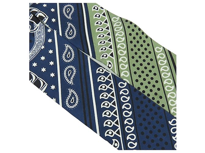 Sciarpa Twilly in seta Hermès Eperon d Or blu Bandana - vista 9