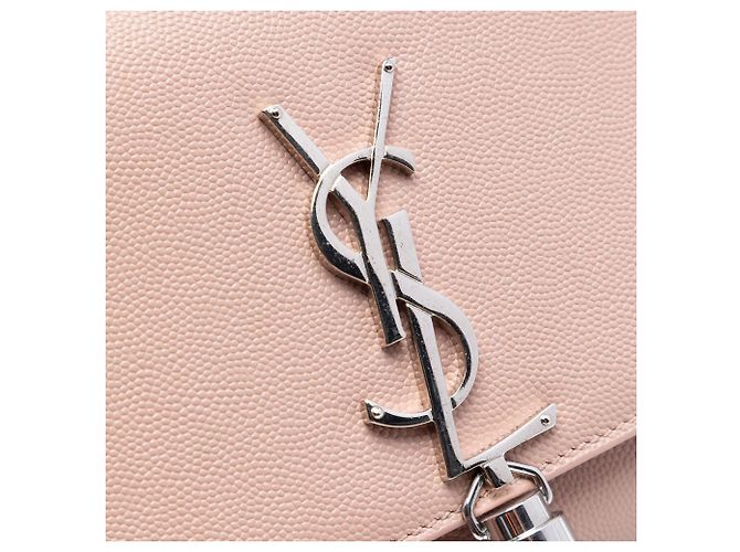 Bolsa Tiracolo Small Grain de Poudre Monogram Kate Tassel Saint Laurent Rosa - vista 5