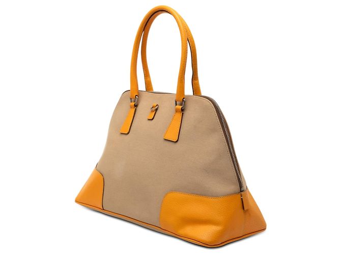 Borsa Prada Cinghiale Trimmed Canapa Dome Gialla Giallo - vista 2