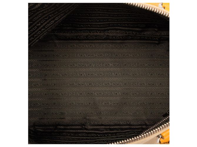 Borsa Prada Cinghiale Trimmed Canapa Dome Gialla Giallo - vista 4
