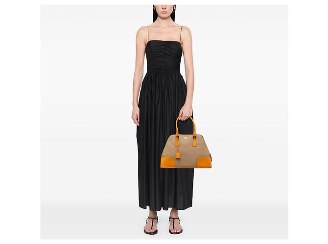 Borsa Prada Cinghiale Trimmed Canapa Dome Gialla Giallo - vista 6