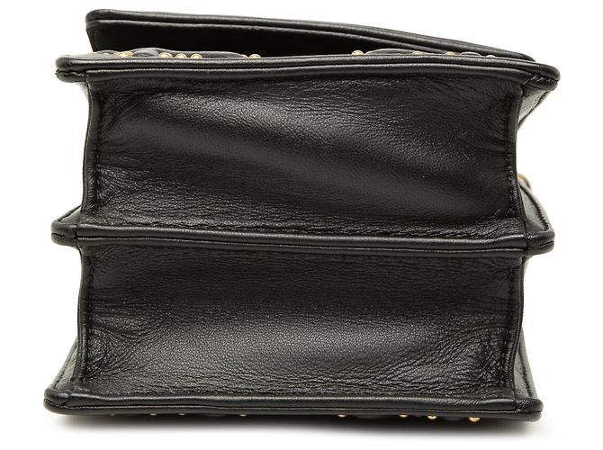 Borsa a tracolla verticale Diorama in pelle borchiata nera Dior Nero - vista 3