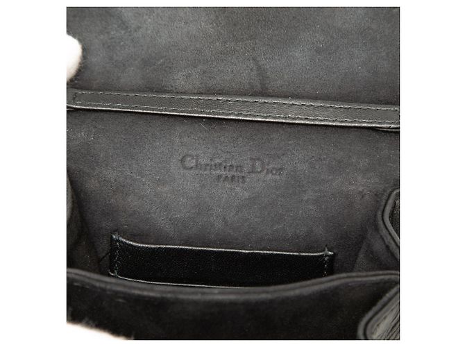 Borsa a tracolla verticale Diorama in pelle borchiata nera Dior Nero - vista 5