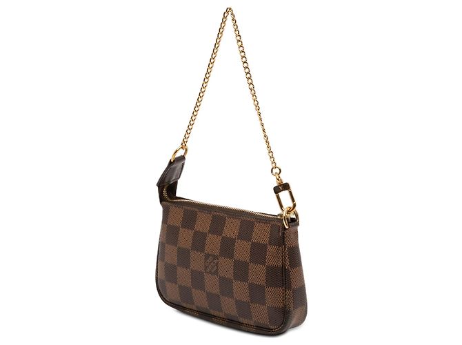 Handtasche Louis Vuitton Damier Ebene Mini Pochette Accessoires braun - Ansicht 2