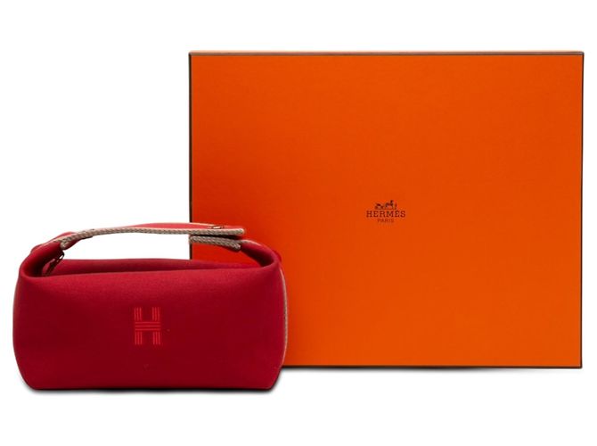 Borsa Vanity Hermès Small Toile Bride A Brac Rosso - vista 7