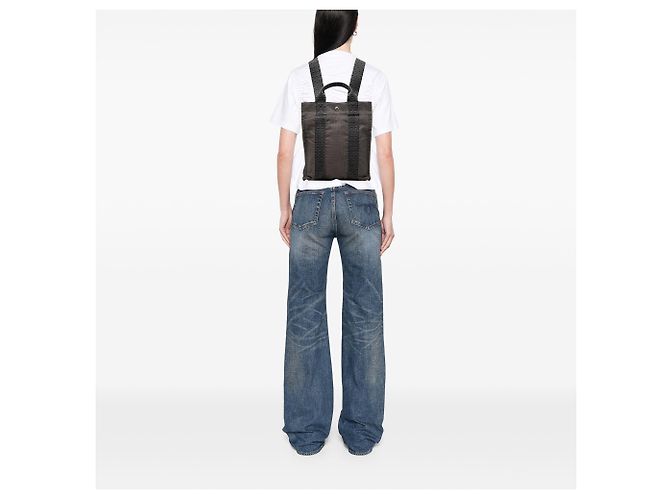 Gray Hermès Canvas Herline Backpack PM Grey - view 6