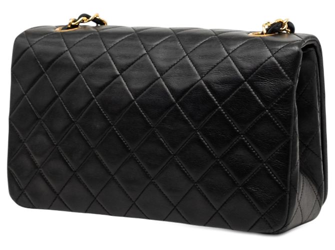Borsa a tracolla Chanel Medium Quilted Lambskin Full Flap nera Nero - vista 2