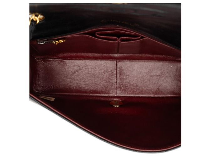 Borsa a tracolla Chanel Medium Quilted Lambskin Full Flap nera Nero - vista 4