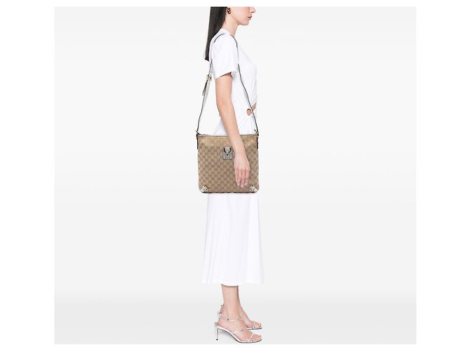 Borsa a tracolla Abbey D Ring in tela GG Gucci beige - vista 7