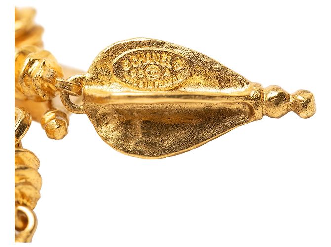 Broche de filigrana chapado en oro Chanel CC Gold Dorado - vista 3