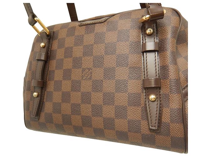 Borsa a tracolla Louis Vuitton Damier Ebene Rivington PM Marrone - vista 16