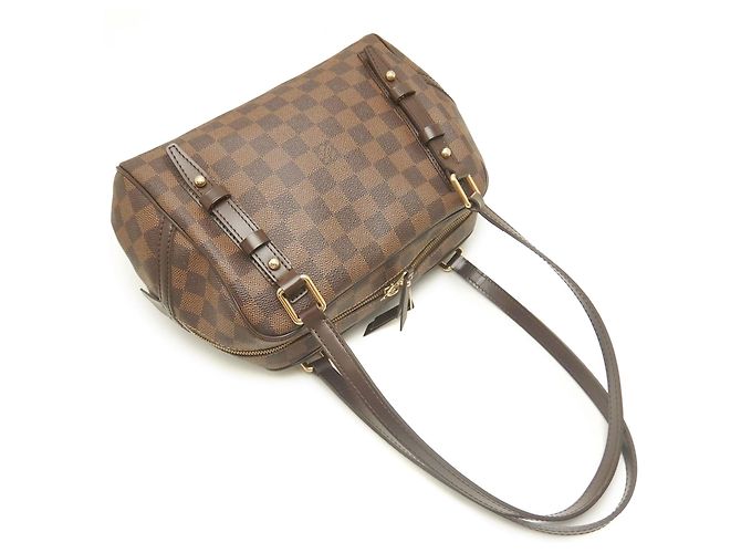 Borsa a tracolla Louis Vuitton Damier Ebene Rivington PM Marrone - vista 18