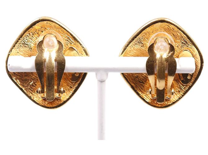 Orecchini a clip Chanel CC placcati in oro e diamanti D'oro - vista 2