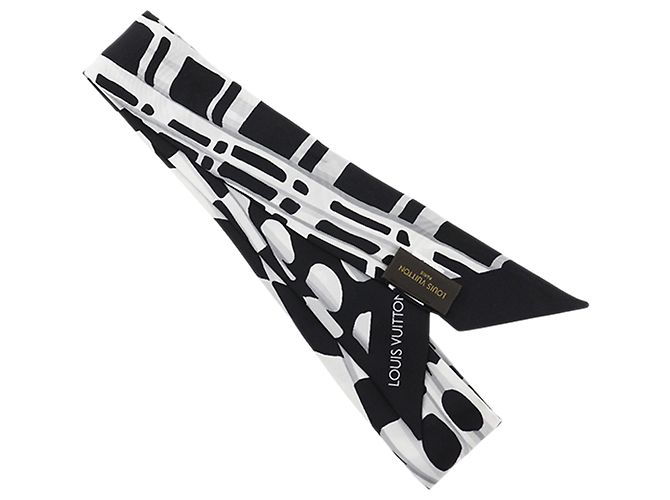 Foulard in seta stampata Louis Vuitton Bandeau nero - vista 2