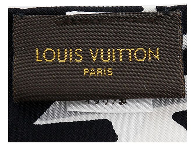 Foulard in seta stampata Louis Vuitton Bandeau nero - vista 5