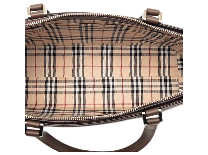 Borsa a mano in pelle marrone Burberry - vista 4