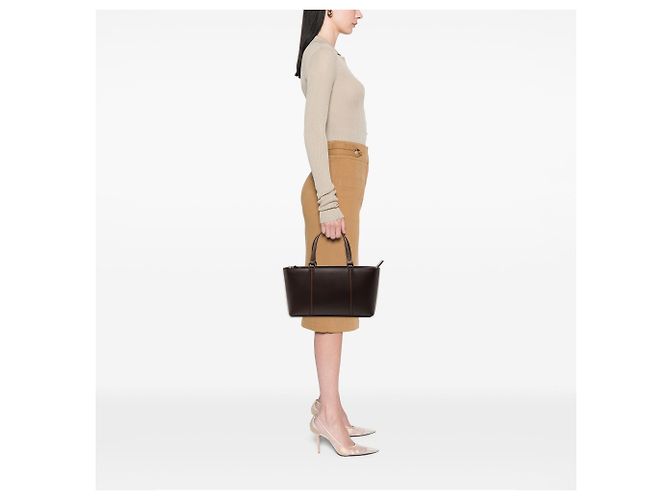 Borsa a mano in pelle marrone Burberry - vista 6