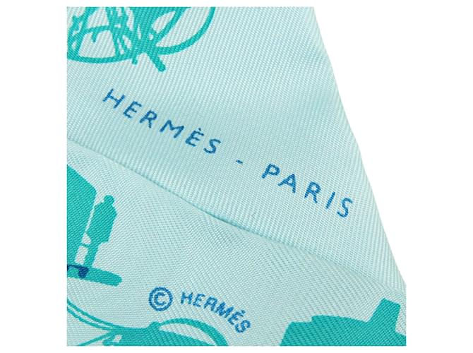 Twilly in seta Hermès Rayons X Blue - vista 5