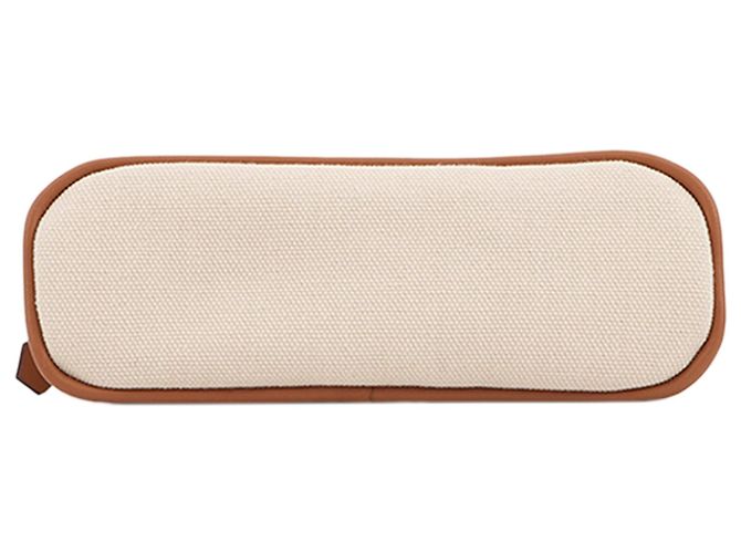 Pochette Mini Bolide Hermès in canvas marrone - vista 3