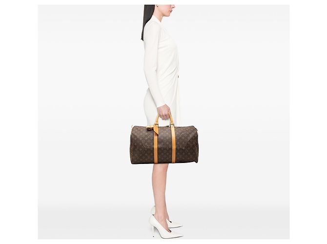 Borsa da viaggio Louis Vuitton Monogram Keepall 50 marrone - vista 8