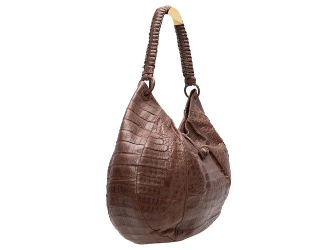 Borsa Hobo in coccodrillo marrone Nancy Gonzalez - vista 2