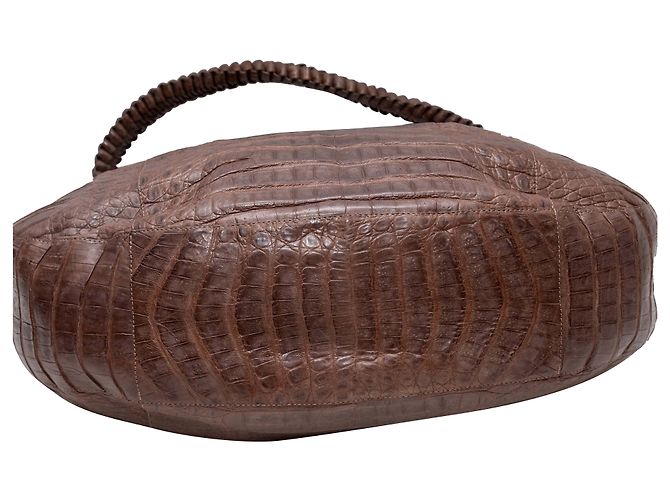 Borsa Hobo in coccodrillo marrone Nancy Gonzalez - vista 4
