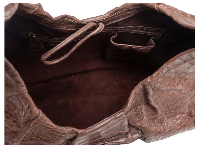 Borsa Hobo in coccodrillo marrone Nancy Gonzalez - vista 5