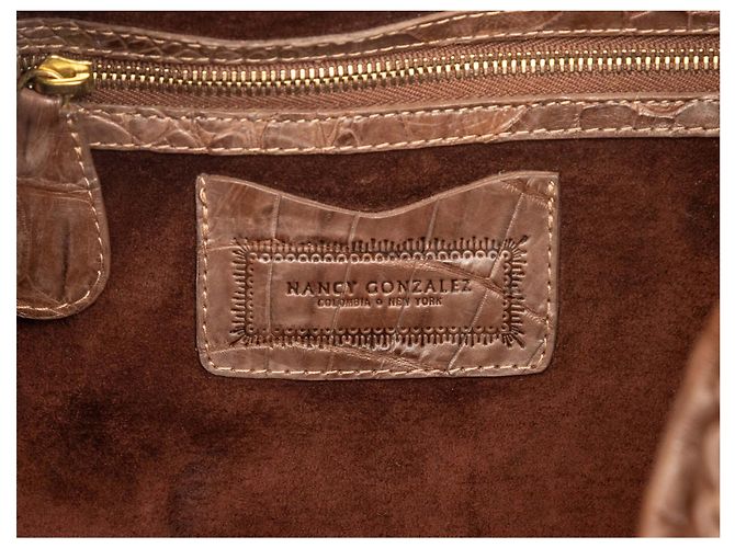 Borsa Hobo in coccodrillo marrone Nancy Gonzalez - vista 6