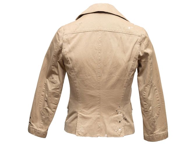 Dsquared2 Blazer de algodón desgastado Dsquared Tan Talla IT 40 Camello - vista 3
