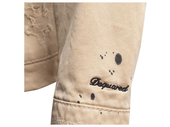 Dsquared2 Blazer de algodón desgastado Dsquared Tan Talla IT 40 Camello - vista 6