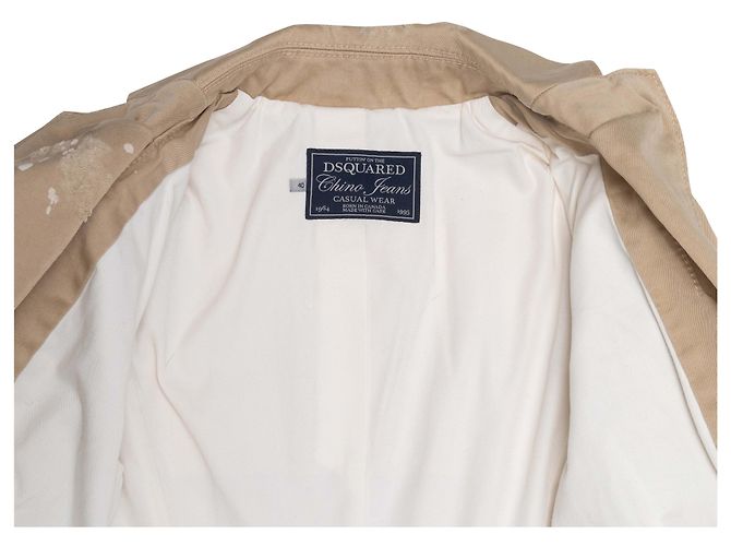 Dsquared2 Blazer de algodón desgastado Dsquared Tan Talla IT 40 Camello - vista 7