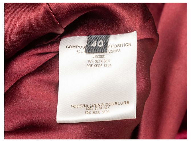 Burgundy Alexander McQueen Samtkleid mit Gürtel Größe IT 40 Rot - Ansicht 6
