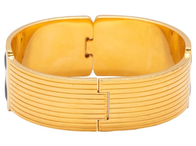 24K vergoldeter & grauer Frey Wille Fire Emaille-Armreif Golden - Ansicht 2