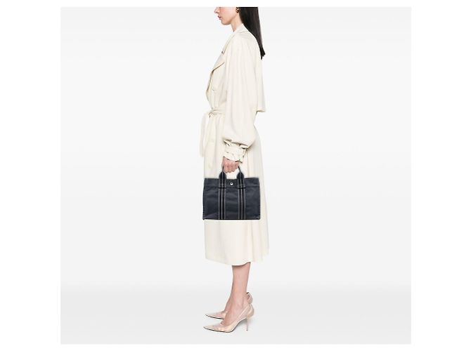 Borsa Tote Hermès Canvas Fourre Tout PM Nera Nero - vista 7