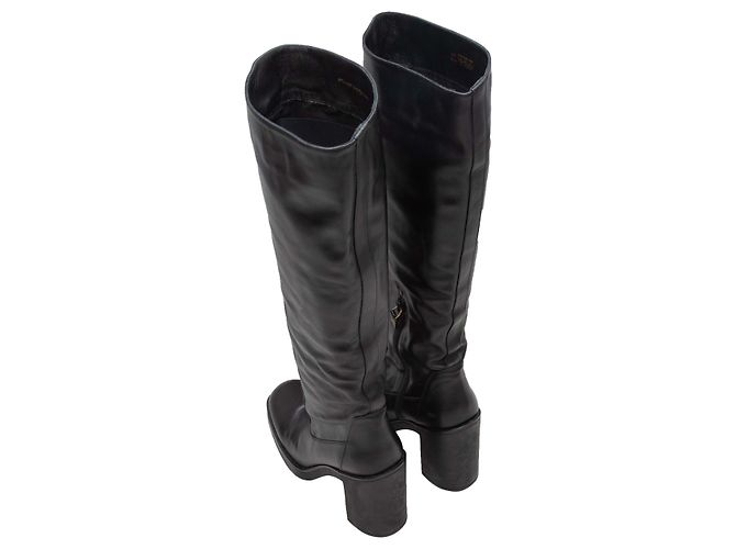 Botas de cuero altas con tacón Stuart Weitzman negras Talla 11B Negro - vista 3