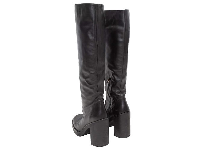 Botas de cuero altas con tacón Stuart Weitzman negras Talla 11B Negro - vista 4